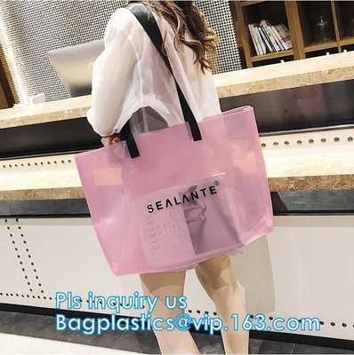 Ясная сумка tote плеча PVC/Vinyl, на открытом воздухе носит ясную сумку pvc, shoulde ясности pvc женщин сумки конфеты студня моды