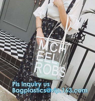 Ясная сумка tote плеча PVC/Vinyl, на открытом воздухе носит ясную сумку pvc, shoulde ясности pvc женщин сумки конфеты студня моды