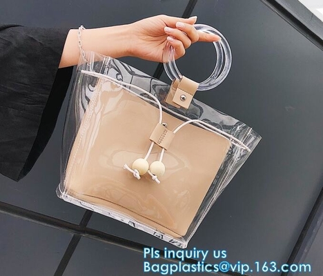 Хозяйственная сумка tote PVC цвета цветка красоты, продуктовая сумка сумки Tote полиэстера покрытия 600D PVC с молнией закрывая, ручкой