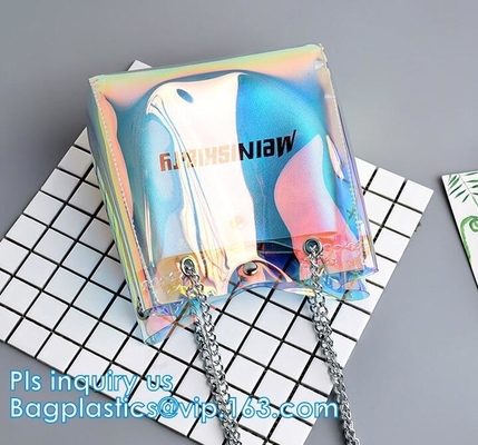 Высококачественные уникальные дамы PU PVC кладут сумку в мешки, пляжа PVC портмона 100% сумки ясного ясные, сумку женщин/сумку/путешествовать