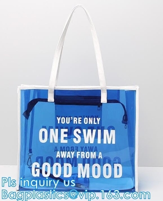 Сумки пляжа Tote PVC сумок сумок женщин лета моды прозрачные, выдвиженческая сумка пляжа PVC ясности лета, младенец