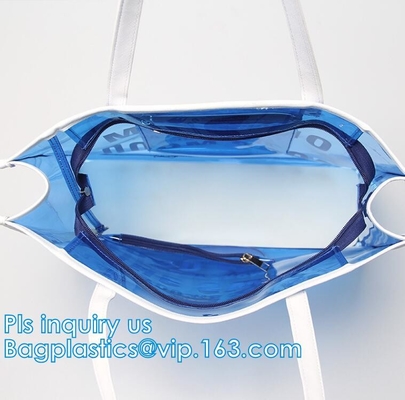 Сумки пляжа Tote PVC сумок сумок женщин лета моды прозрачные, выдвиженческая сумка пляжа PVC ясности лета, младенец