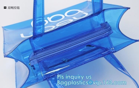 Сумки пляжа Tote PVC сумок сумок женщин лета моды прозрачные, выдвиженческая сумка пляжа PVC ясности лета, младенец
