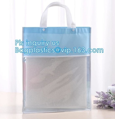 водоустойчивая хозяйственная сумка PVC пластиковая, хозяйственная сумка PVC eco дружелюбная washable пластиковая, pvc прочных женщин ходя по магазинам сияющий к