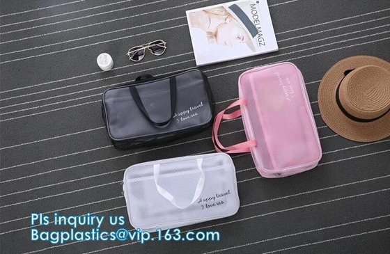 сумка универсального washable портативного breathable перемещения сетки полиэстера 3 ПК косметическая, мешок Cosm макияжа черноты молнии сетки