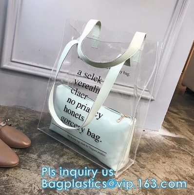 Многоразовые сумки ручки петли PVC мягкие, сумка одеяла pvc длинных постельных принадлежностей pvc ручки ясных желтая, прозрачная пластмасса ручки PVC