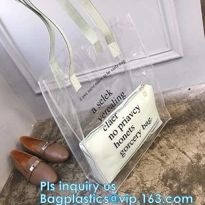 Многоразовые сумки ручки петли PVC мягкие, сумка одеяла pvc длинных постельных принадлежностей pvc ручки ясных желтая, прозрачная пластмасса ручки PVC