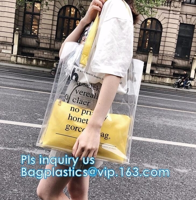 Многоразовые сумки ручки петли PVC мягкие, сумка одеяла pvc длинных постельных принадлежностей pvc ручки ясных желтая, прозрачная пластмасса ручки PVC