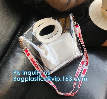 сумка пакета пляжа pu сумки tote водоустойчивая, красочная сумка для женщины, сумка PU PVC женщин сумки пляжа с Rop хлопка