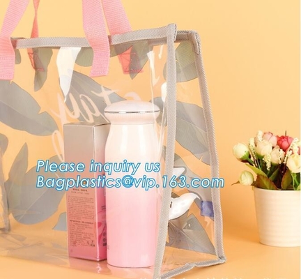 Подарок PVC косметический кладет сумки в мешки упаковки рождества Diy, сумки с ручкой для розничного дисплея, PVC сумки хранения организатора большого
