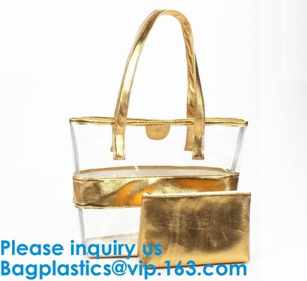 Сумка Tote/сумка сумки/хозяйственной сумки/ручки/сумка пляжа/водоустойчивая сумка, сумка Tote Прозрачн Пляжа дамы Сумки Устанавливать с