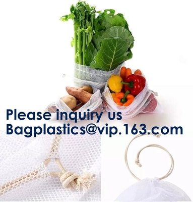 Многоразовая продукция кладет Drawstring в мешки хлопка двойной множественные размеры в белое особопрочное Washable видят до конца с весом тары весят