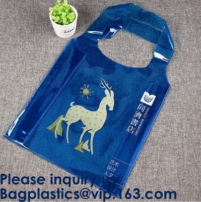 Ясная пурпурная ультрамодная хозяйственная сумка, складывая сумка Tote PVC, водоустойчивая сумка покупок PVC, BAGEASE, BAGPLASTICS