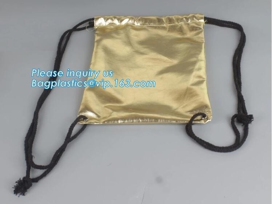Изготовленный на заказ Drawstring PU кожаный кладет кожаные мешки в мешки с ЛОГОТИПОМ, водоустойчивой сумкой Drawstring PU кожаной, Bagease, Bagplastics