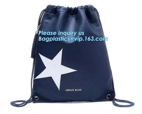 Мягкая самая лучшая продавая сумка Drawstring кожи Pu, сумка мешка Drawstring наушников наушника PU кожаная, Bagease, Bagplastics