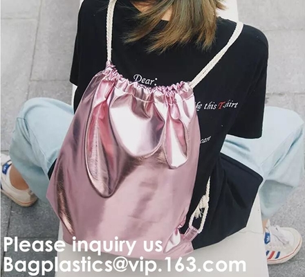 Сумка мешка PU Drawstring кожаная для брызг разводя лицевую аппаратуру водой заботы, радужный Drawstring b Cinch кожи Faux Pu