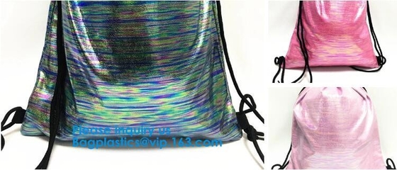 Модная металлическая серебряная сумка Drawstring спортзала кожи PU, кожаная сумка строки рюкзака Drawstring спортзала ЧЕРЕПА рюкзака