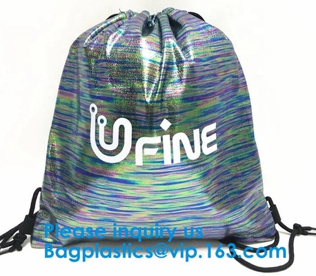 Модная металлическая серебряная сумка Drawstring спортзала кожи PU, кожаная сумка строки рюкзака Drawstring спортзала ЧЕРЕПА рюкзака