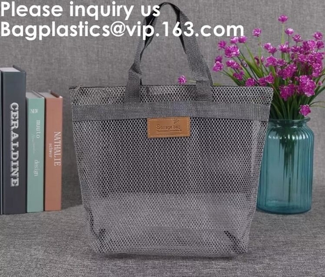 Сеть сетки нейлона хозяйственной сумки сетки Tote Eco дружелюбная, многоразовая продукция сетки кладет хранение в мешки f посещения магазина бакалеи более большой емкости