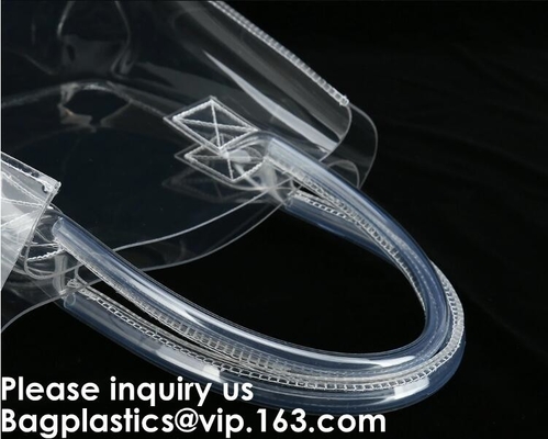 Толстая ясная сумка с ручками трубки, сумка PVC мытья перемещения PVC косметической гигиенической косметикаи состава ясная с ручкой, Bagease