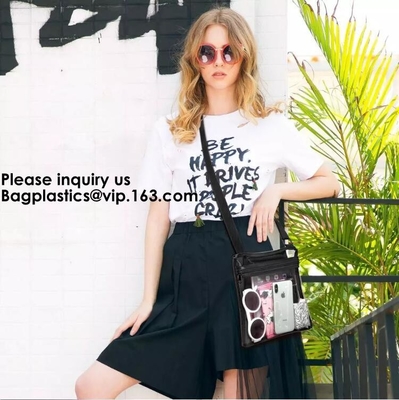 Ясная сумка Tote PVC сумки слинга с внутренней сумкой сетки и плечевой ремень, ясная сумка PVC большая с небольшим мешком