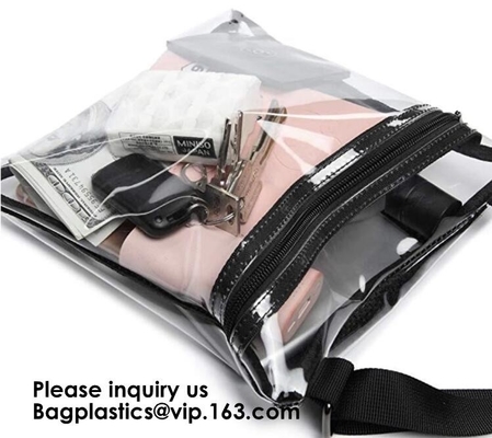 Ясная сумка Tote PVC сумки слинга с внутренней сумкой сетки и плечевой ремень, ясная сумка PVC большая с небольшим мешком