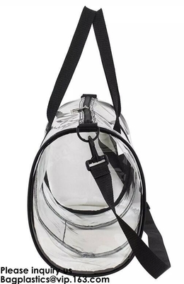 PVC ясной сумки спортзала Duffel прозрачный носит сумку с плечевым ремнем, косметикой носит плечо карманов магнита сумки отделяемое