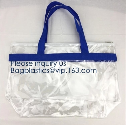 Оптовые женщины сумки tote винила фасонируют красному сердцу покупателя PVC винила прозрачного пляжа ходя по магазинам ясный, Th сумок ручек жилета