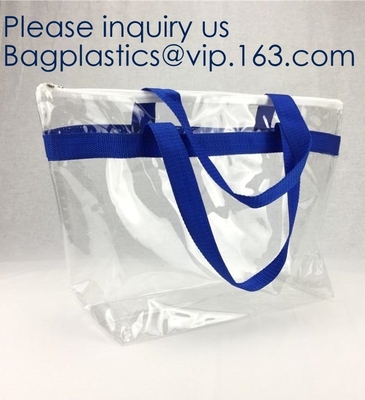 Оптовые женщины сумки tote винила фасонируют красному сердцу покупателя PVC винила прозрачного пляжа ходя по магазинам ясный, Th сумок ручек жилета