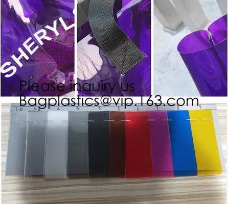 Хозяйственная сумка PVC зеркала сияющая, оптовая таможня напечатала водоустойчивую прозрачную хозяйственную сумку студня Pvc сумки Tote Pvc ясную
