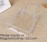 Сумка Tote покупок подарков PVC изготовленного на заказ логотипа изготовителя прозрачная ясная пластиковая портативная упаковывая выдвиженческая, bagease