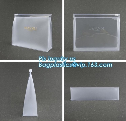 Стойте вверх ясные/прозрачные косметические сумка молнии PVC/мешок, одежда Ева упаковывая пластиковую ясную сумку молнии со слайдером
