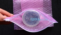 Сумка с изготовленным на заказ напечатанным логотипом, сумка пузыря со слайдером, проложенная розовая сумка пузыря k молнии PE PE замка Ziper, застежка-молния слайдера