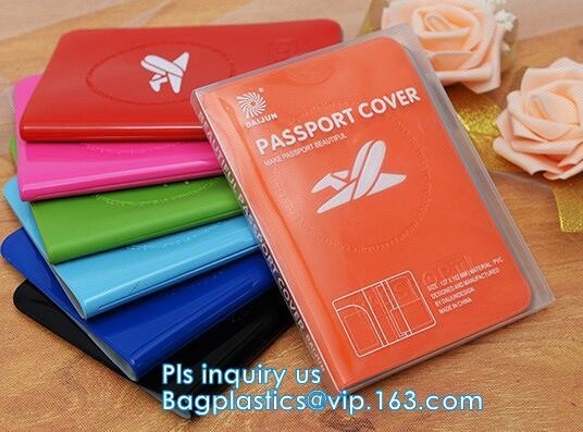 shinny владелец карточки решетки крышки паспорта PVC продвижения или случая, PU и PVC паспорта с крышкой паспорта молнии, паспортом c