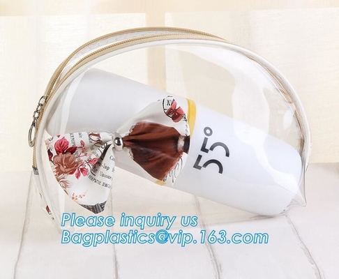 Сумка моды PVC яркого блеска девушки косметическая, pvc портативной сумки женщин большей части случаев сумки макияжа перемещения изготовленный на заказ прозрачный ясный