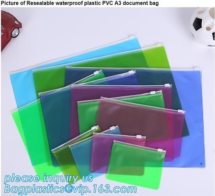 Сумки документа PVC A3, сумки файла, канцелярские принадлежности внутри durab сумки документа молнии пластиковой упаковки ясности PVC сетки водоустойчивое