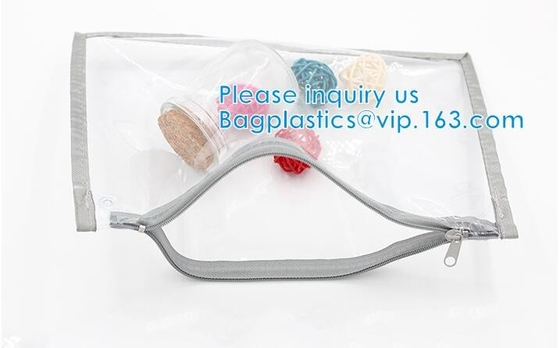 Biodegradable прозрачная сумка слайдера молнии PVC/EVA/TPU, выбранная сумкой молнии зубной щетки косметик девушек со слайдером