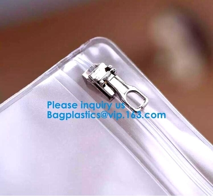 Сумка документа Pvc сумки A5 файла молнии Pvc ясности A4 ясная с красной сумкой конверта Pvc молнии B5 с мешком карты