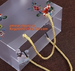 Подгонянная квадратная сумка подарка PP ручки картины цветка формы длинная, ваза цветка, устранимый полиэтиленовый пакет цветка, пластиковое folda
