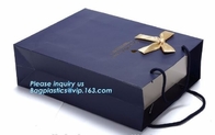 Подарок бумаги Kraft дешевой несущей роскошных магазинов толстый голубой кладет в мешки с ручками веревочки, бумажными мешками несущей для упаковки духов