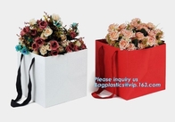 сумка цветка для подарка, бумажного мешка для носит цветок, водоустойчивую белую сумку цветка бумаги Kraft для паковать с лентой