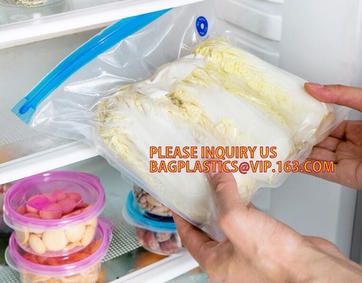Сумка Rolls уплотнителя вакуума Rolls эко- дружелюбного полиэтиленового пакета хранения еды вакуума текстуры влагостойкая для еды вакуума еды
