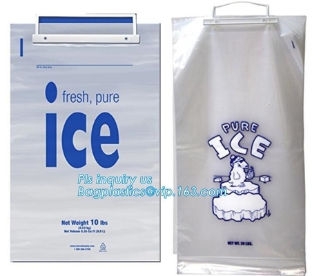 сумка куба 1kg 2kgIce замороженная, сумки льда 10 lb на калитке, сумке с drawstring нейлона для швырка /ice, Preprinted поли льда b