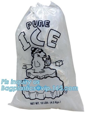 COMPOSTABLE подгонянная сумка льда с drawstring, сумка льда калитки промышленной пользы еды пластиковая, сумка льда на крене, льде кладет wi в мешки