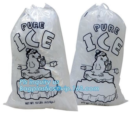 COMPOSTABLE подгонянная сумка льда с drawstring, сумка льда калитки промышленной пользы еды пластиковая, сумка льда на крене, льде кладет wi в мешки