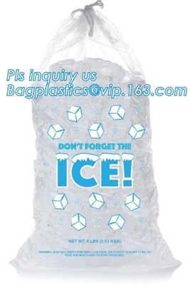COMPOSTABLE подгонянная сумка льда с drawstring, сумка льда калитки промышленной пользы еды пластиковая, сумка льда на крене, льде кладет wi в мешки