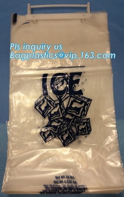 Сумка льда с Drawstring, сумка LDPE поставщиков Китая очень сильная пластиковая течебезопасного льда более крутая, сверхмощная пластиковая сумка льда w