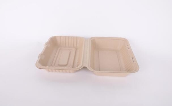 biodegradable коробка бургера пищевого контейнера 6inch 450ml Того сахарного тростника, дружественная к Эко Biodegradable еда Containe кукурузного крахмала