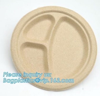 Biodegradable плита багассы сахарного тростника зеленого цвета качества еды плиты, 10&quot; bagease pac плиты сахарного тростника ecofriendly устранимое овальное
