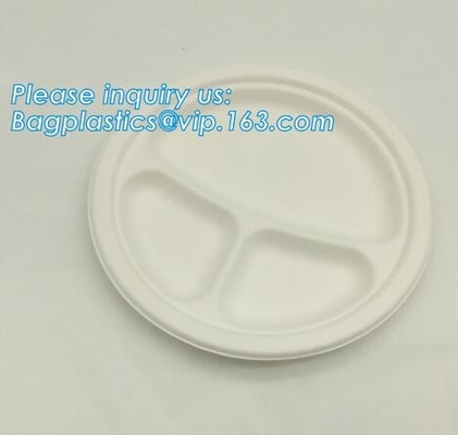 Biodegradable плита багассы сахарного тростника зеленого цвета качества еды плиты, 10&quot; bagease pac плиты сахарного тростника ecofriendly устранимое овальное